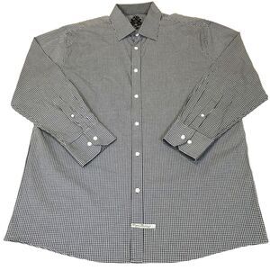 English Laundry Men's Gray Checked Dress Shirt Size 18 Neck 34/35 Sleeve
